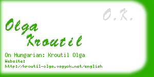 olga kroutil business card